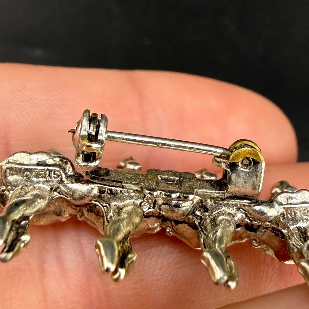 Vintage Ballet Dancer Brooch Silver Tone